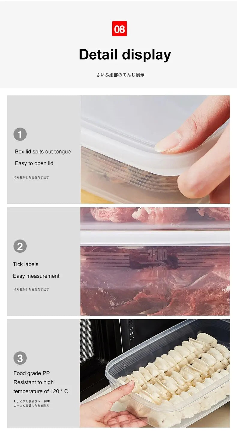 1PC Refrigerator Preservation Box Frozen Meat Refrigeration Box Food Storage Box Sorting Storage Sruit Vegetable Drainage Box