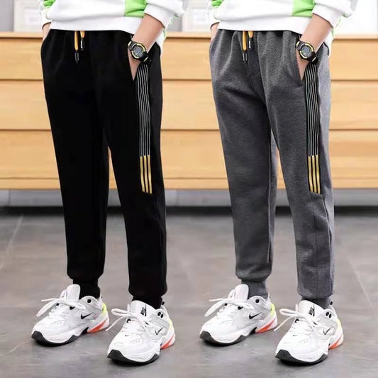 Boys Loose Sweatpant Winter Fleece Trousers Spring Autumn Jogger Pant For Teenage Casual School Sport Pants Children Clothes