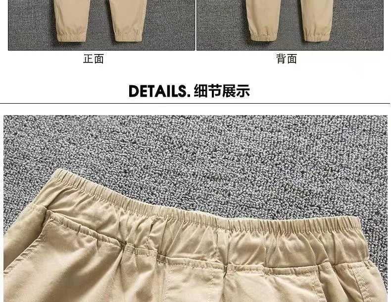 3-10 Years Spring Autumn Boys Pants Casual Pattern Long Style Trousers For Kids Teenage Children Sport Clothes