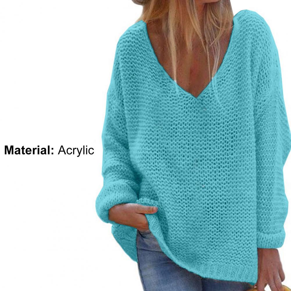 Trendy Autumn Sweater Comfortable Knitted Top Casual Loose Fit Women Autumn Sweater  All-Match