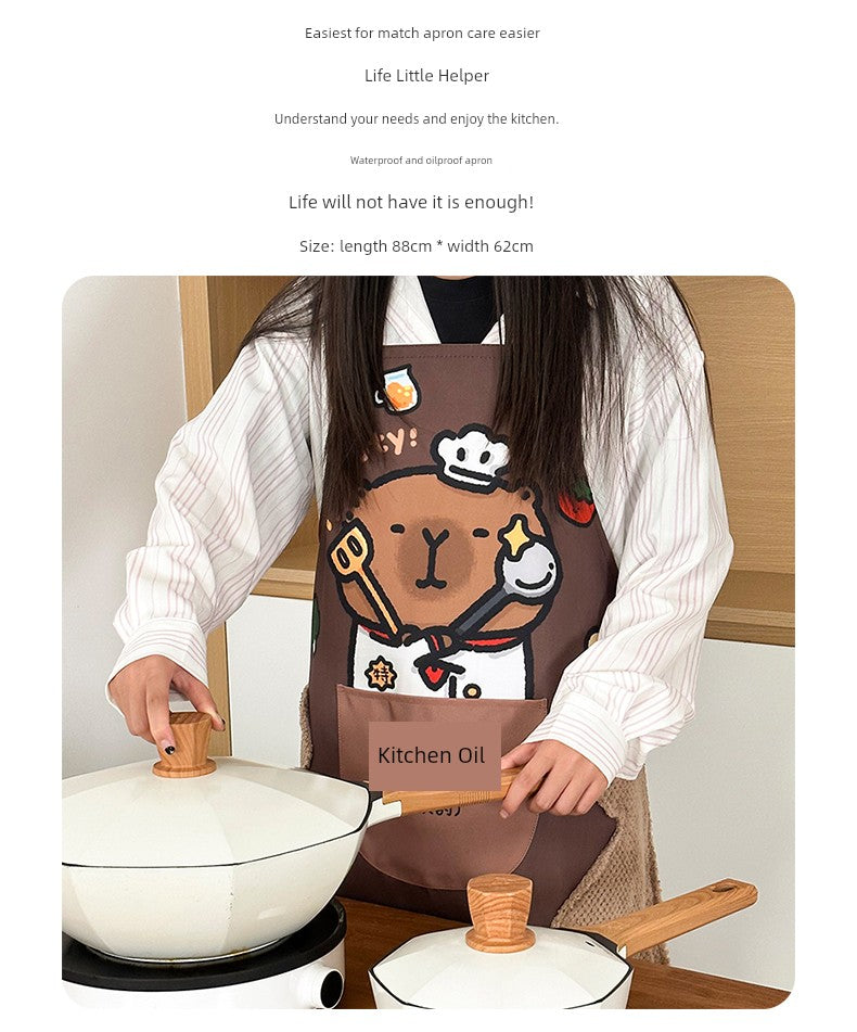 Cartoon Household Erasable Hand Anti-Dirty Multi-Functional Aprons