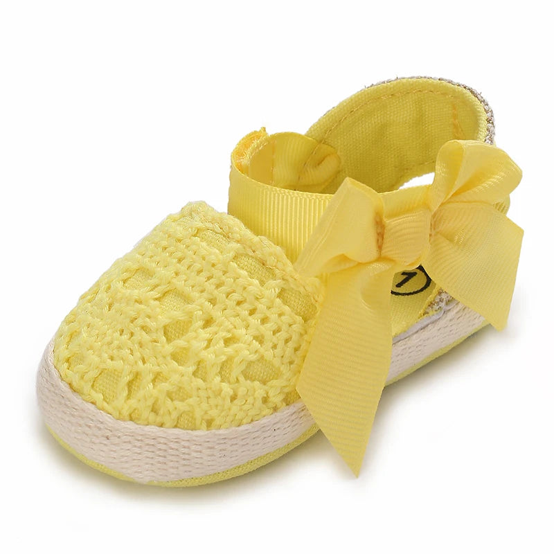 Summer Fashion Baby Shoes 0-18M Girl Baby Bow Casual Sandals Soft Sole Comfortable Baby Walking Shoes