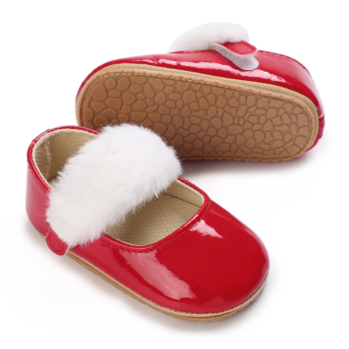 Spring and Autumn Girl Baby Shoes Classic Fashion Red Theme Cute Bow Princess Shoes Rubber Sole Anti slip Comfortable Walking Sh