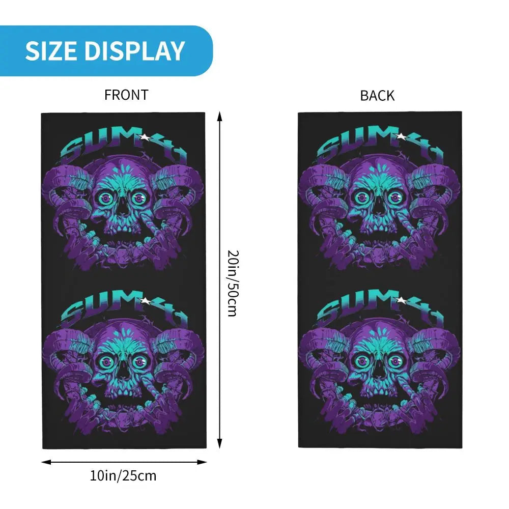 Sum 41 Band Bandana Neck Gaiter Printed Mask Scarf Multifunctional Headwear Running for Men Women Adult Breathable