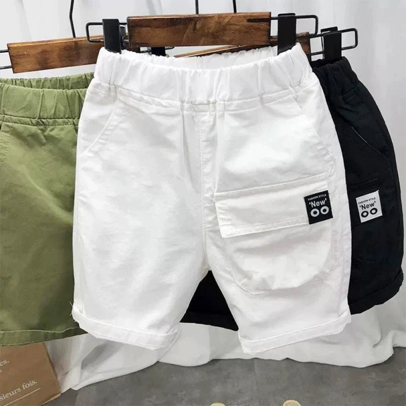 Kids Boy Shorts With Pocket Spring Summer Trousers Cotton Elastic Waist Fashion Short Pants Children Clothes