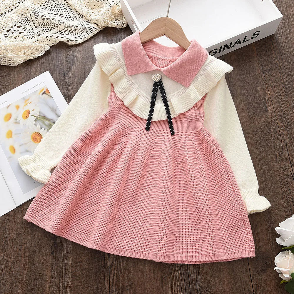 Melario Girls Dress Girls Kids Princess Party Sweater Knitted Dress Autumn Winter Christmas Costume Children Clothes 2-6 Years