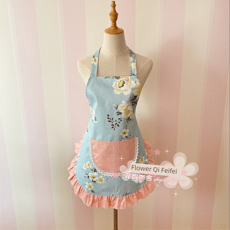 Pure Cotton Cute Japanese Style Princess Lace Household Apron