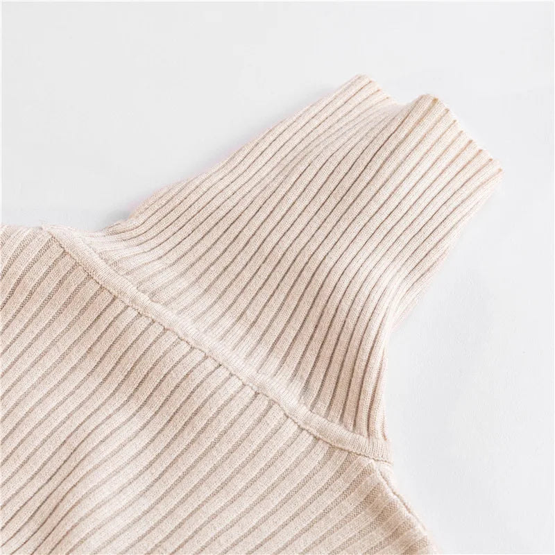 2024 Autumn Winter Women Knit Solid Turtleneck Pull Sweater Casual Rib Jumper Tops Female Home Pullover Y2K Clothing