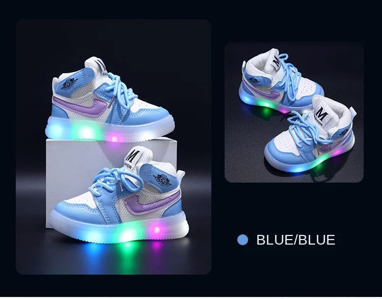 2024 Kids Hot Selling Four Season Girls Boys Sneaker Children Casual LED Luminous Sport Shoes Winter Light Up Shoes