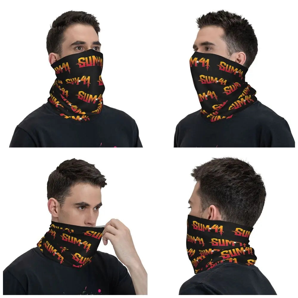 Sum 41 Band Bandana Neck Gaiter Printed Mask Scarf Multifunctional Headwear Running for Men Women Adult Breathable