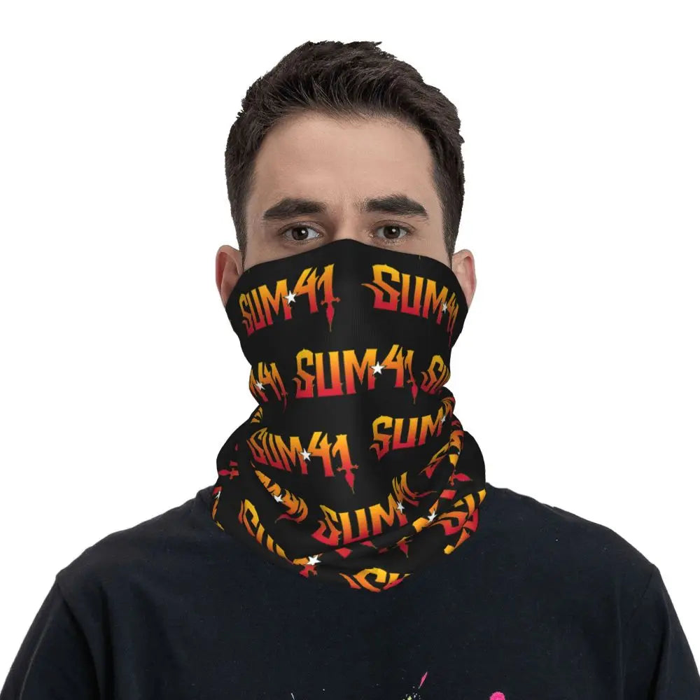 Sum 41 Band Bandana Neck Gaiter Printed Mask Scarf Multifunctional Headwear Running for Men Women Adult Breathable