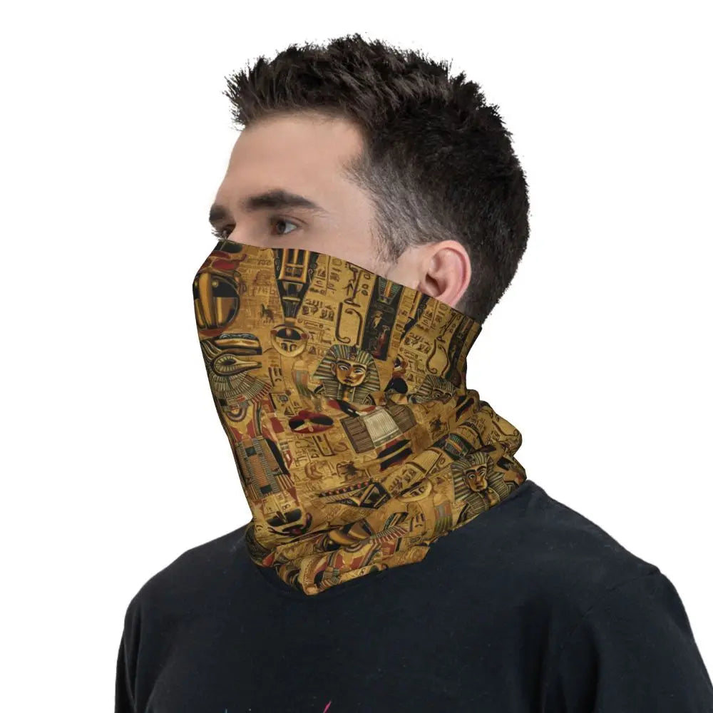 Egyptian Gods And Pharaohs Bandana Neck Gaiter Printed Mask Scarf Multifunction Headwear Running Unisex Adult Winter