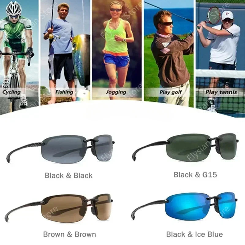 matrix Classic Sports Sunglasses For Men And Women Driving And Running Rimless Ultralight Frame Sun Glasses Men UV400