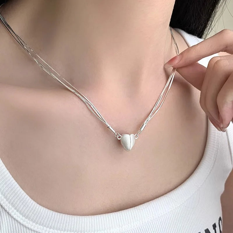 VENTFILLE 925 Silver Circular Geometry Rose Necklace Dropwise Glaze Korean Gentle Jewelry Birthday Gift Wholesale