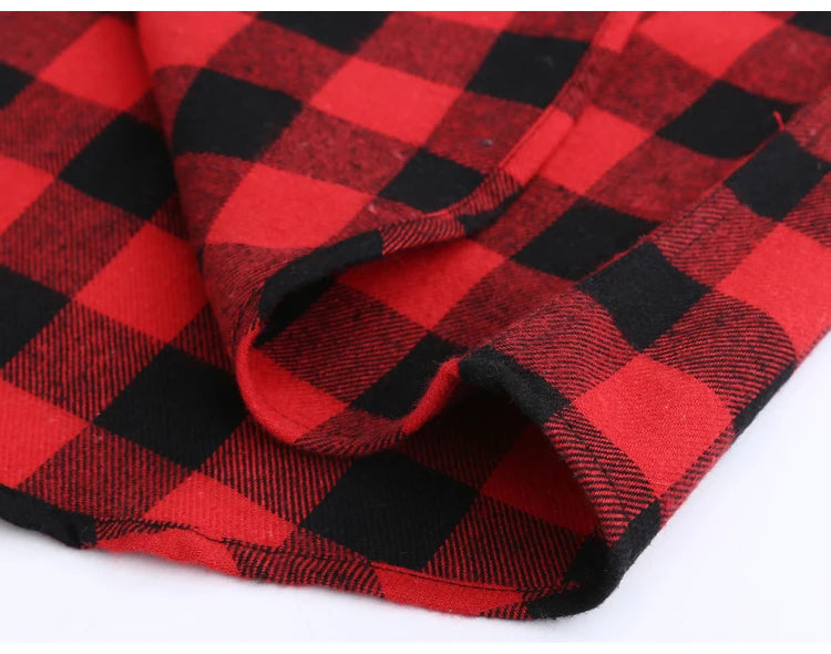 Men's Slim-fit Casual Brushed Flannel Contrast Plaid Shirt Single Patch Chest Pocket Comfortable Soft Long Sleeve Gingham Shirts