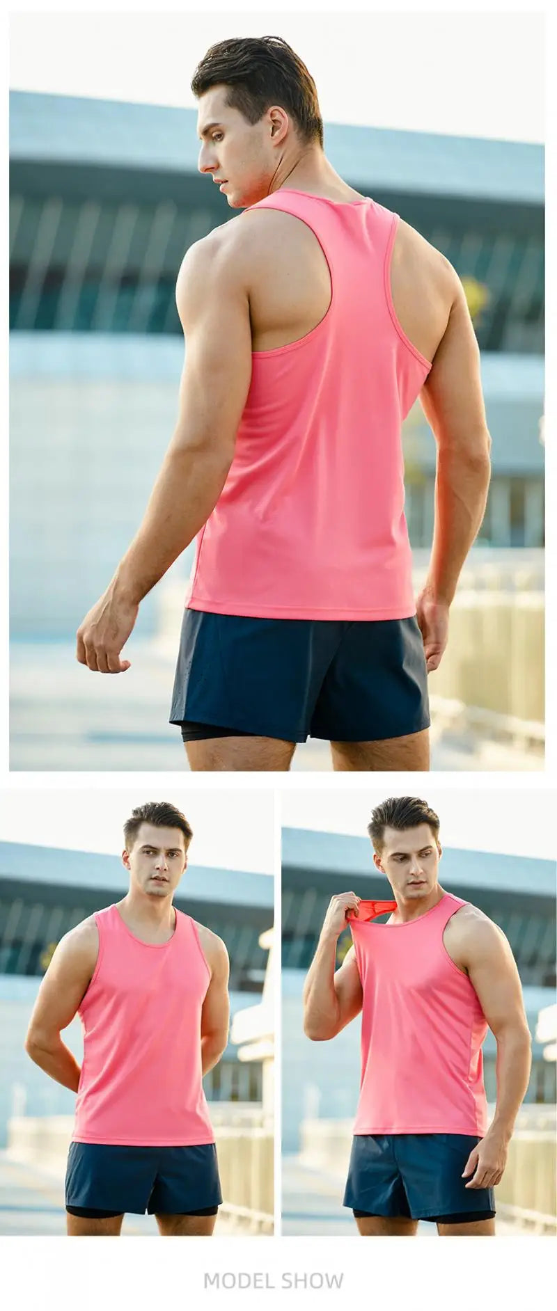 Men Sport Vest Outdoor Running Exercise Training Quick Dry Fitness Tops Jogging Sleeveless Shirt Basketball Racerback Singlets