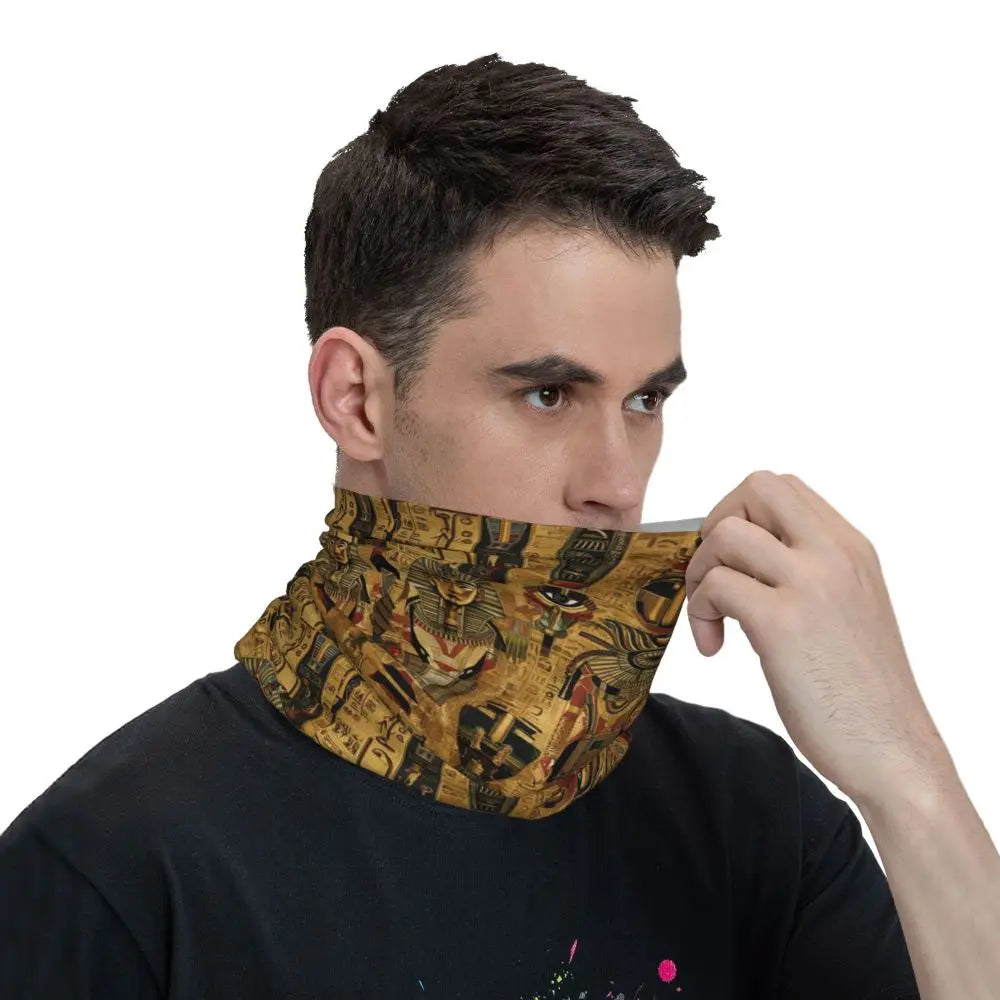 Egyptian Gods And Pharaohs Bandana Neck Gaiter Printed Mask Scarf Multifunction Headwear Running Unisex Adult Winter