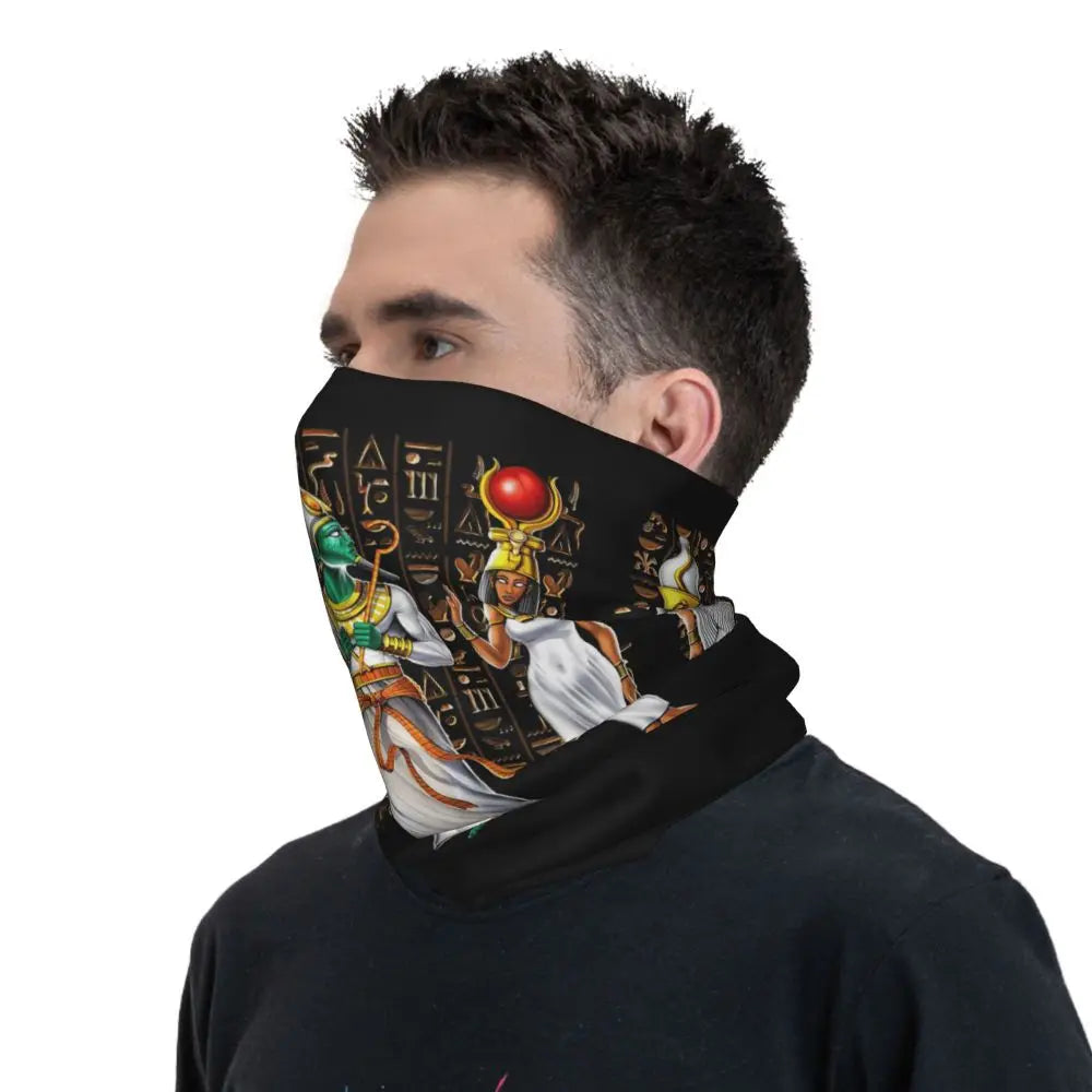 Egyptian Gods And Pharaohs Bandana Neck Gaiter Printed Mask Scarf Multifunction Headwear Running Unisex Adult Winter