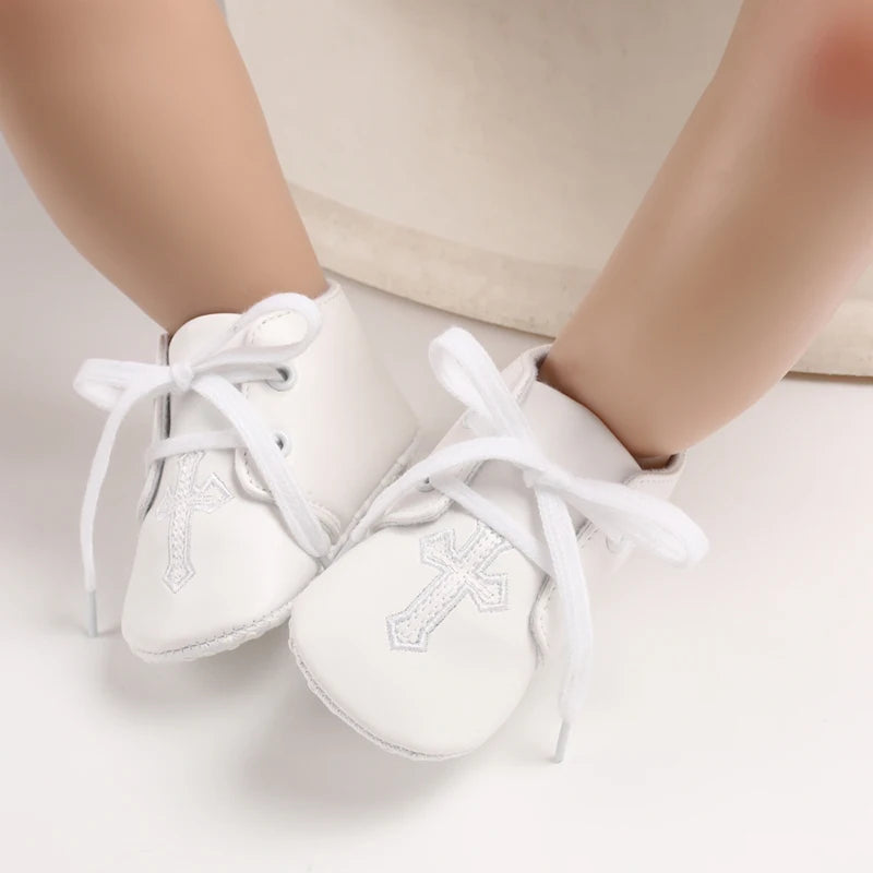 Spring and Autumn Baby Shoes Fashion Classic White PU High Top Sports Shoes Soft Sole Comfortable Casual Walking Shoes