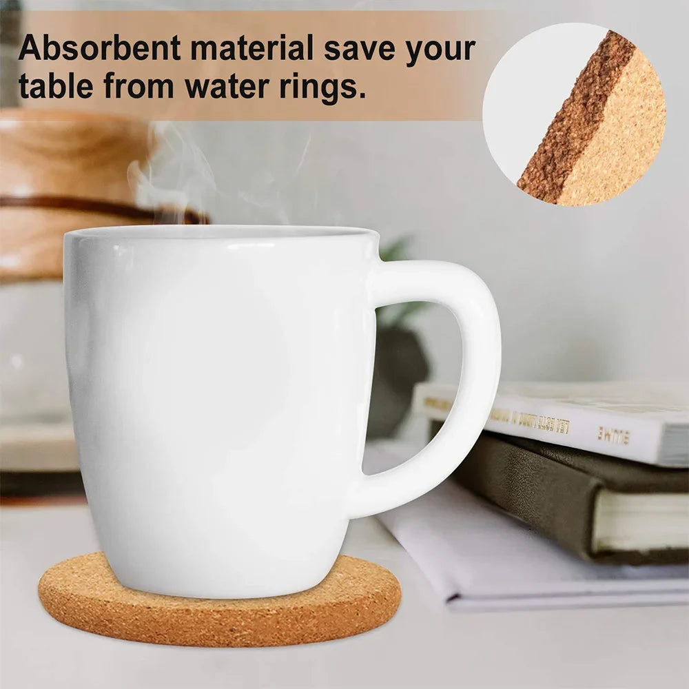 Fashion Cork Coaster 0.8cm Thicken Engraved Viking Style Tea Coffee Mug Holder for Kitchen Mat Tableware Round Drink Coasters