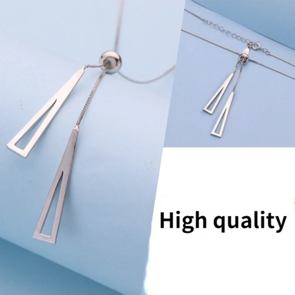 2024 Popular Geometric Sweater Box Chain Female  Long Necklace For Women Adjustable Fine Jewelry Wedding Party Birthday Gifts