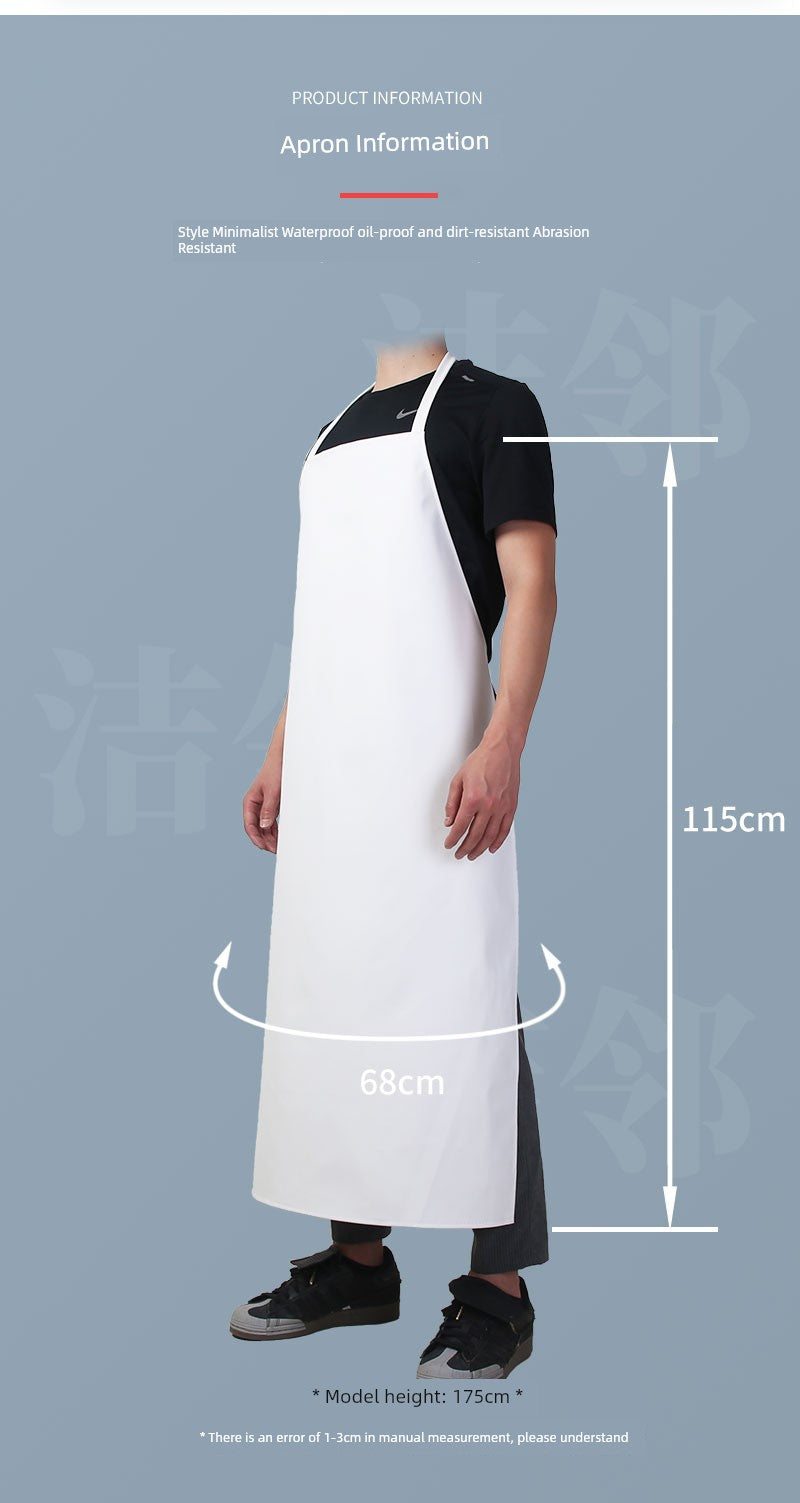 Food Factory White Pu Vest For Home Neck-Hanging Apron