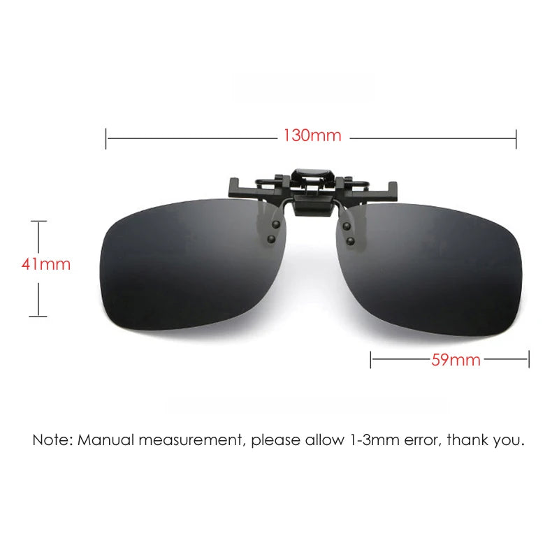 Polarized Vintage Clip On Flip Up Sunglasses Men Women Night Vision Yellow Lens for Myopia Glasses Driving Eyewear Sun Glasses