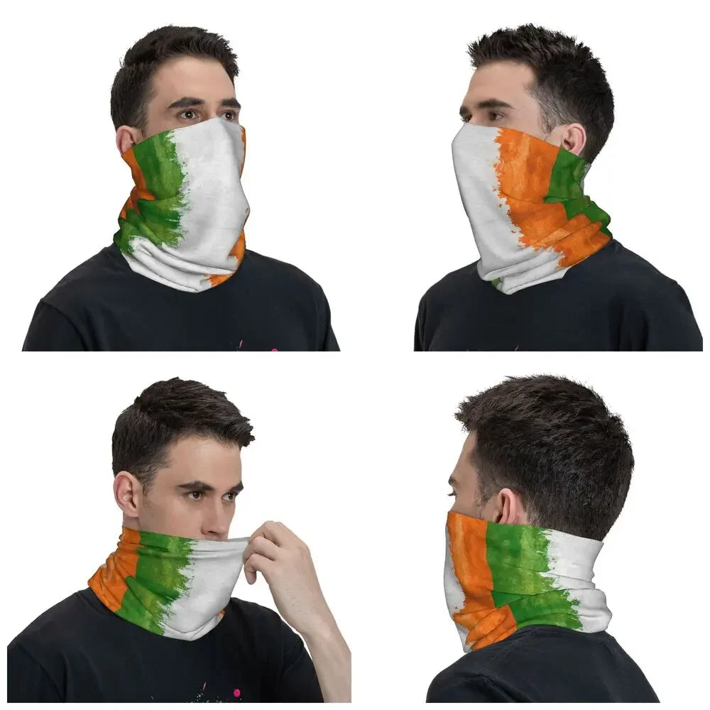 Ireland Flag Bandana Neck Gaiter Printed Balaclavas Wrap Scarf Multifunctional Headband Running for Men Women Adult Breathable