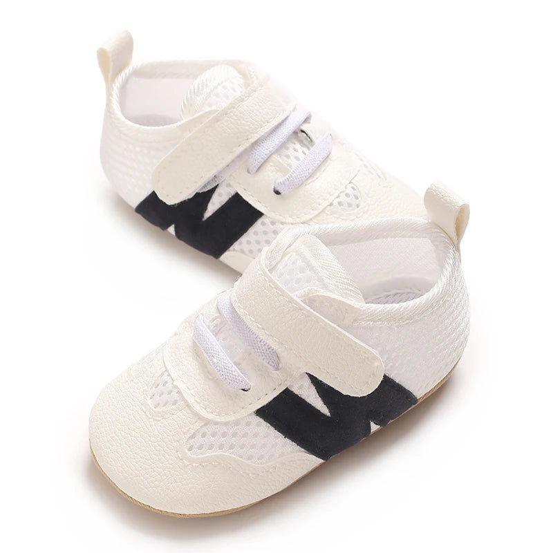 Newborn Baby Sneakers Letter Patchwork Baby Casual Shoes Anti-slip Hundred Toddler Baby Boys Girls Shoes 0-18 Months