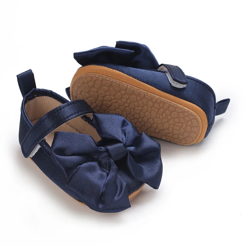 New Western-style Bow Princess Shoes For Infants And Young Children Aged 0-18 Months Soft And Non Slip Walking Shoes