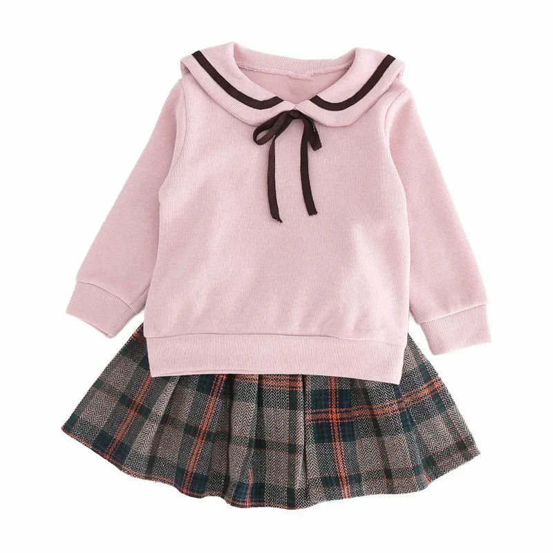 Toddler Girl Clothes Set Long Sleeve Sweater and Skirt Two Pcs Clothing Suit for Kids Baby Sweet Sets Basic Clothes