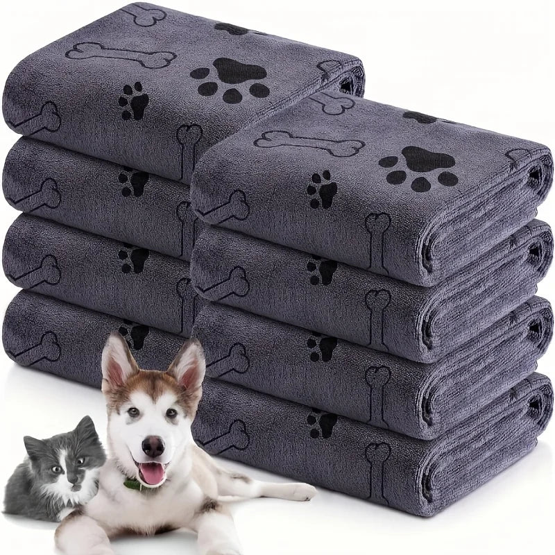 1pc Quick-Drying Microfiber Dog Towel Absorbent Pet Bath Product Fiber Quick-drying Bath Towel Car Wiping Cloth Pet Supplies