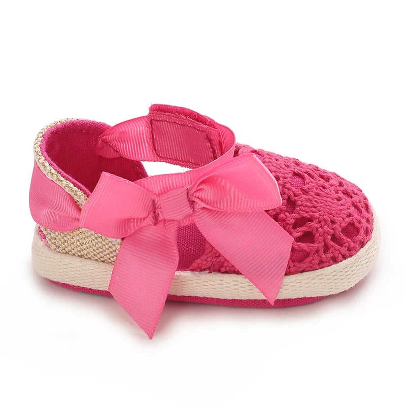 Summer Fashion Baby Shoes 0-18M Girl Baby Bow Casual Sandals Soft Sole Comfortable Baby Walking Shoes