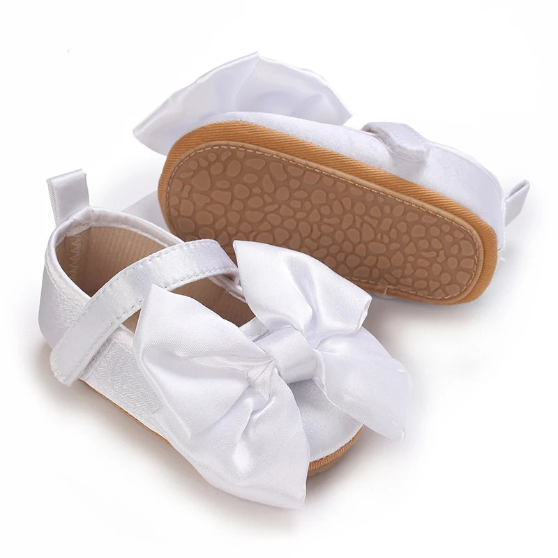 New Western-style Bow Princess Shoes For Infants And Young Children Aged 0-18 Months Soft And Non Slip Walking Shoes