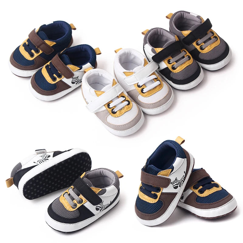 Baby Shoes 0-9-18 Months for Toddler Boys and Girls Soft Cotton Baby Sneaker Soft PU Leather Baby Casual Walking Shoes BH2319