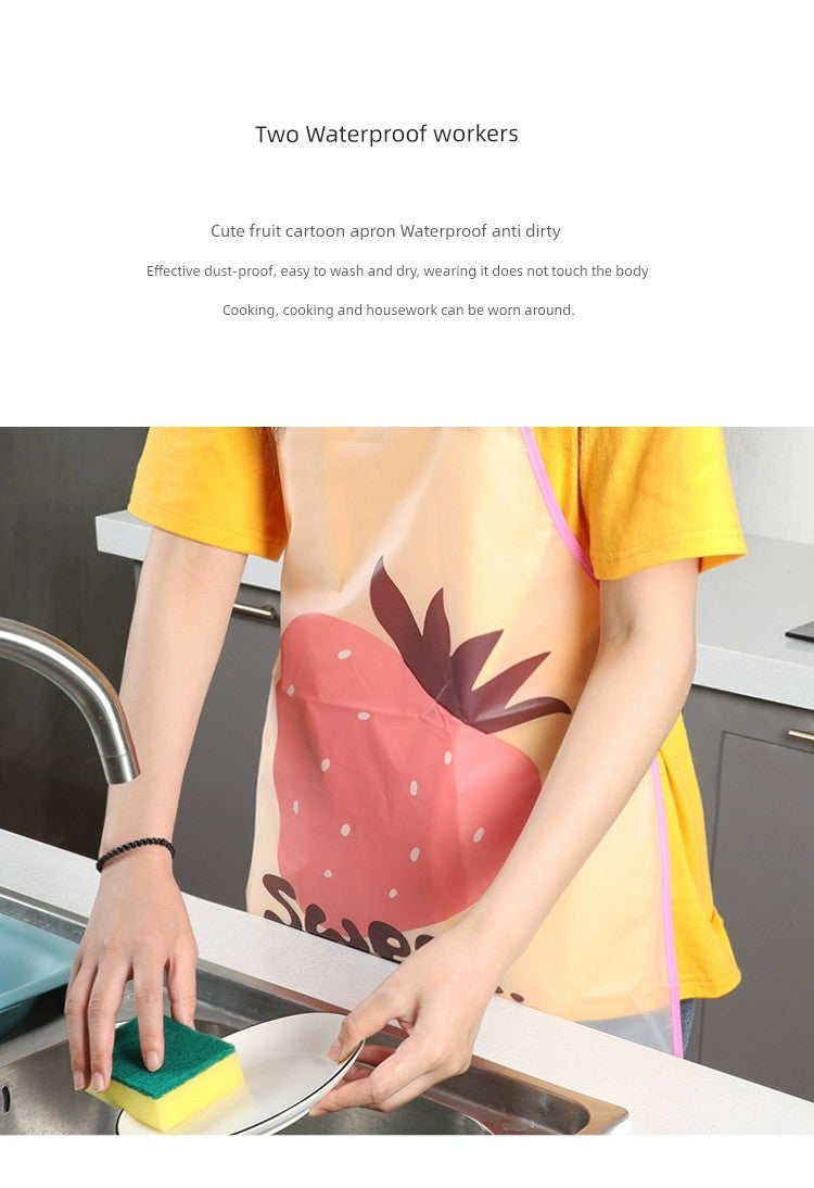 Household Antifouling Translucent Apron Cooking Kitchen