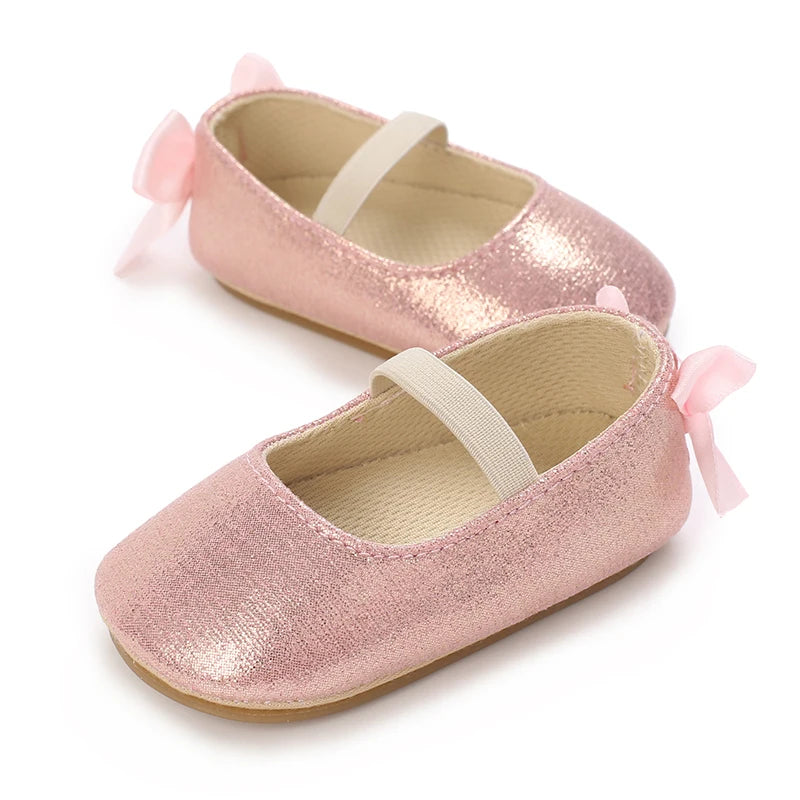 Baby Shoes Spring and Autumn Girl Baby Fashionable, Soft, Comfortable, Sweet Princess Shoes Rubber soles, Non slip Walking Shoes