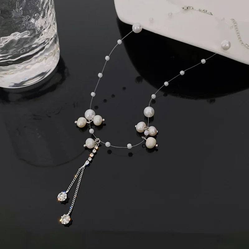 New Simple Hollow Love Heart Pendant Necklace for Women Fashion Creative Geometric Clavicle Chain Necklaces Party Jewelry Gift