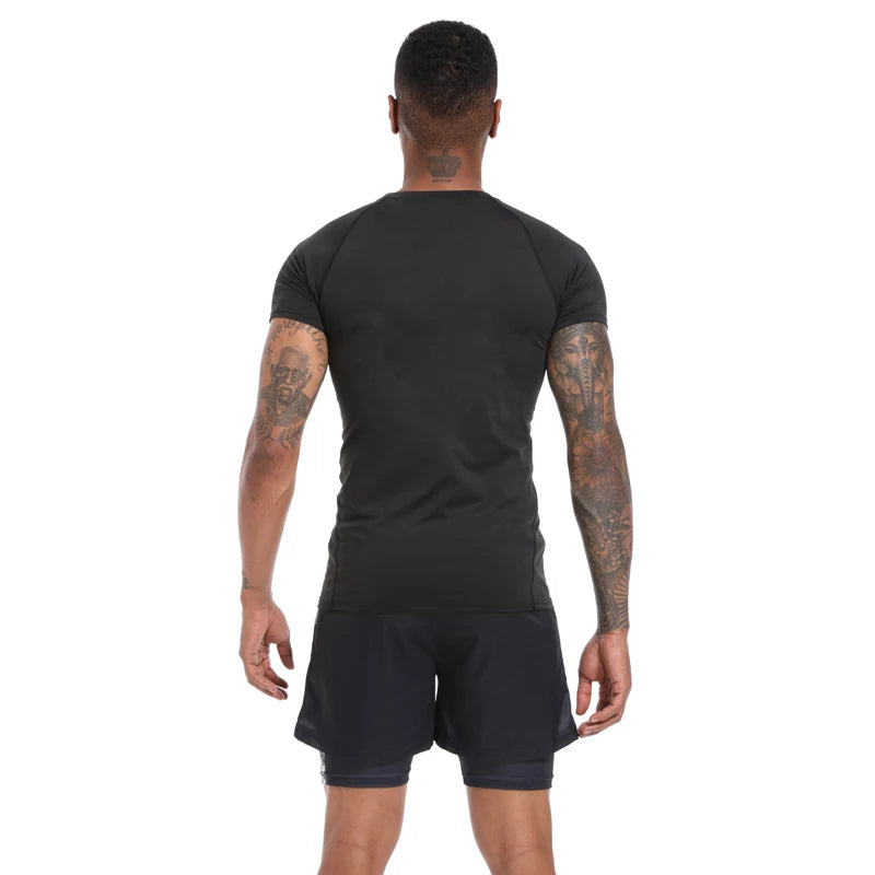 Men TShirt Classic Design T-shirt Men's Casual Tight Tshirt Gym Fitness Compression Shirt Quick Dry Summer Fashion