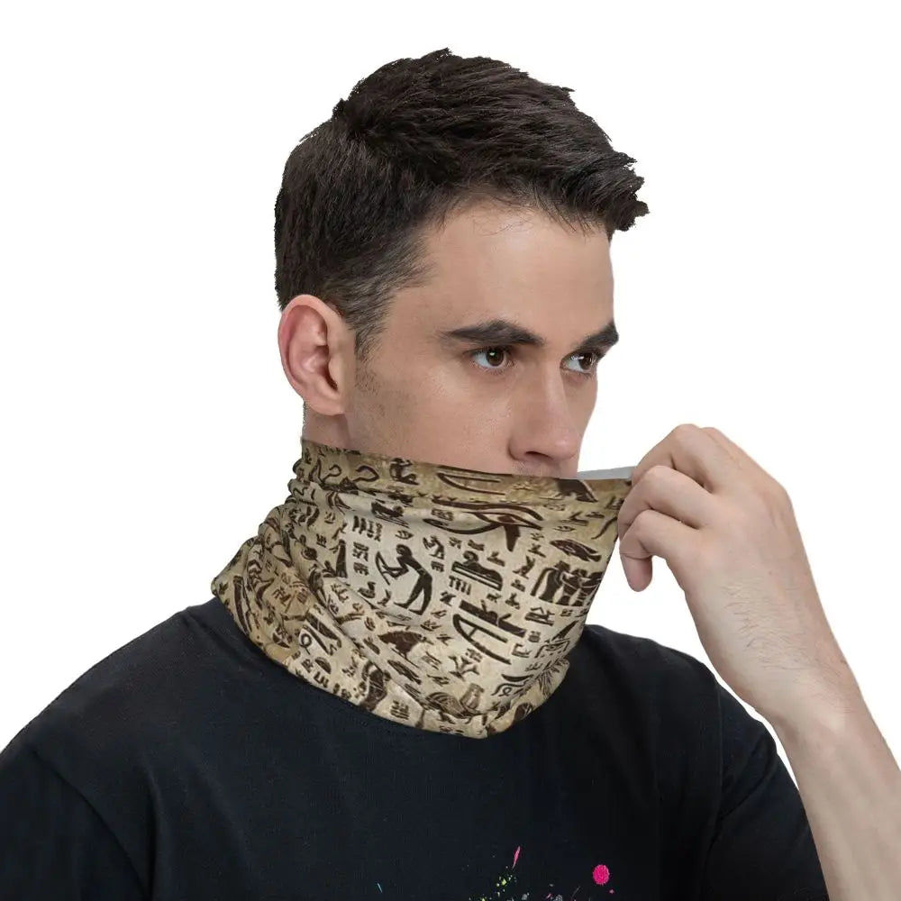 Egyptian Gods And Pharaohs Bandana Neck Gaiter Printed Mask Scarf Multifunction Headwear Running Unisex Adult Winter