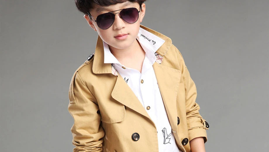 New Boys Winter Coat High Quality Fashion Double Breasted Solid Wool Coat For Boys Kids Wool Coat Jacket Boys Children Outerwear