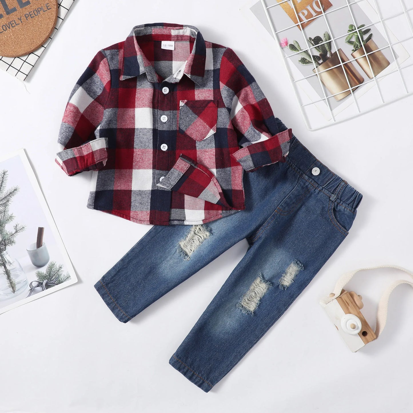 Winter  Baby Boy Clothes Infant Toddler Boy Outfits 12 18 24 Months 2T 3T  Denim Jeans Boys Fall Winter Clothing Pants Set