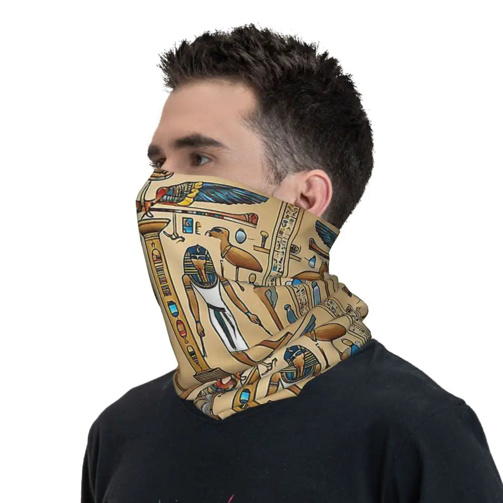 Egyptian Gods And Pharaohs Bandana Neck Gaiter Printed Mask Scarf Multifunction Headwear Running Unisex Adult Winter