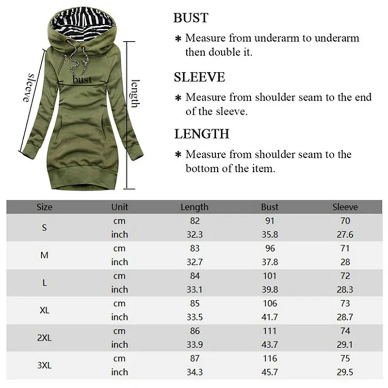 Hoodie Dress Casual Solid Colour Long Sleeve Drawstring Hoodie Dress Slim Hooded Pullover Sweatshirt Dress