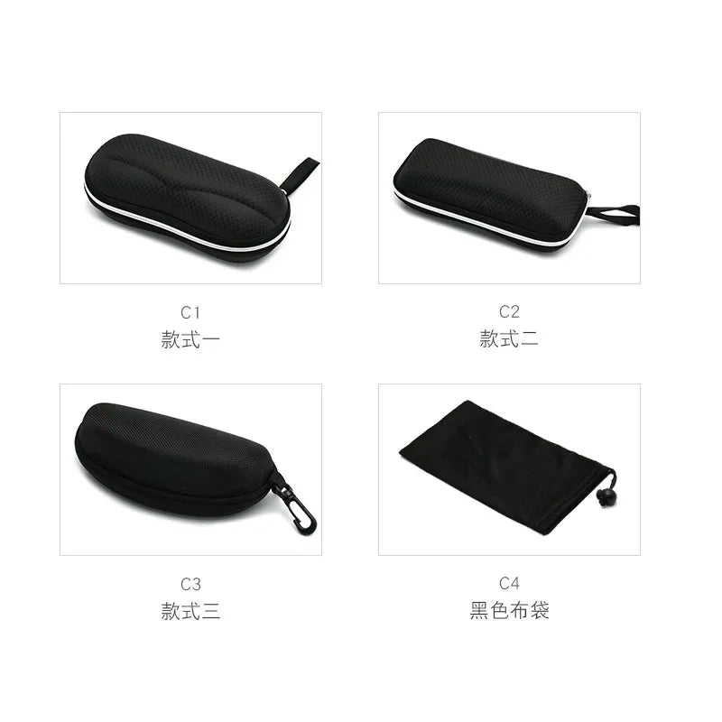 Men and Women Protective Glasses Case Sunglasses Hard Case Travel Protective Glasses Bag Black Portable Accessories Zipper Box