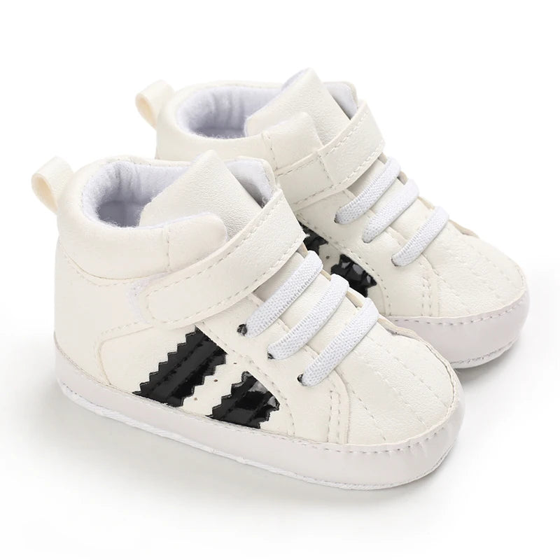 Baby Canvas Classic Casual Shoes Newborn Baby PU Leather Multi-Color Sneakers Non-Slip Cloth Bottom For Boys Girls First Walkers