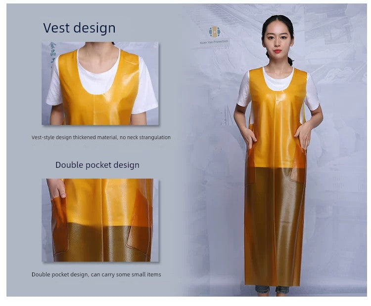 Vest-Style Long Beef Tendon Acid and Alkali Resistant Waterproof Apron