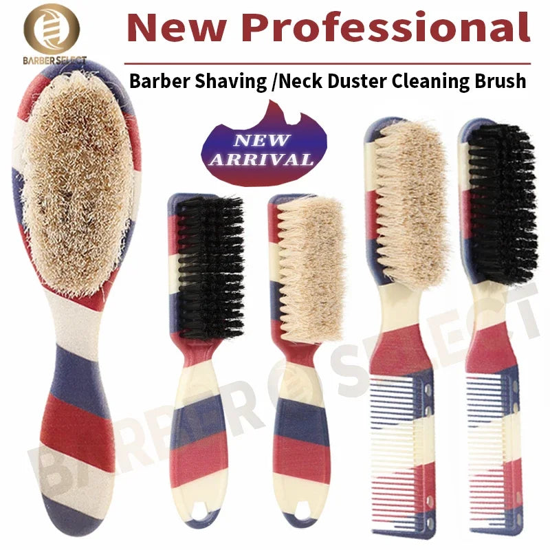 New Professional Barber Shaving Beard Brush Removal Neck Dusting Horse Hair Brushes Face Mustache Salon Cleaning Styling Tools