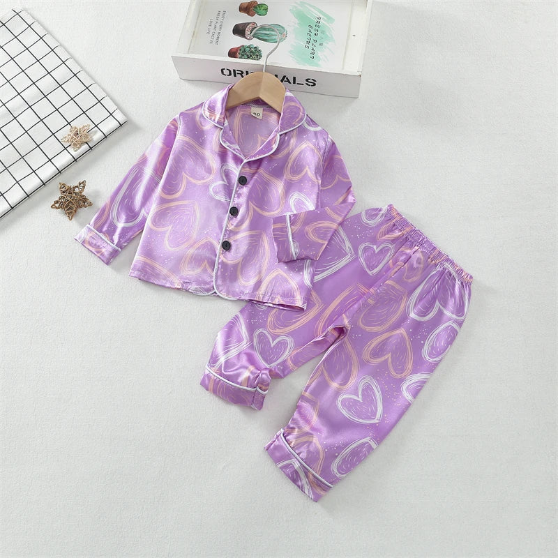 Autumn Baby Girls Clothes Set Children Pajamas Long Sleeved Shirt Pants 2Pcs/Sets Kids Sleepwear Toddler Clothing Infant Costume