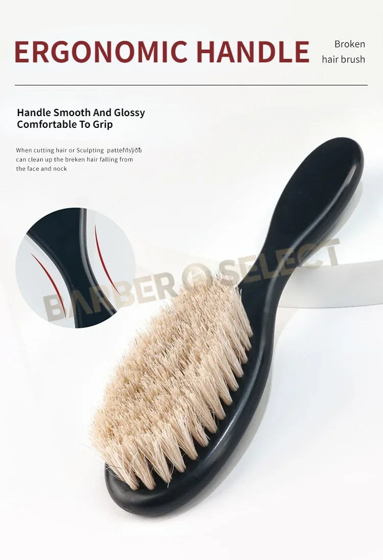 New Professional Barber Shaving Beard Brush Removal Neck Dusting Horse Hair Brushes Face Mustache Salon Cleaning Styling Tools